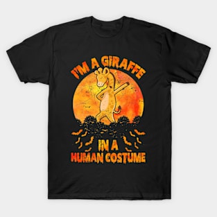 I'm A Giraffe In A Human Costume Giraffe Halloween T-Shirt